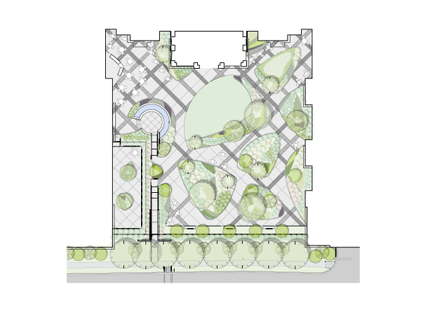 conceptual landscape architecture site design made with BIM software